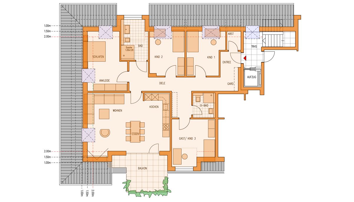 5-Zimmer_142qm Grundriss 5 Zimmer Wohnung mit 142 qm