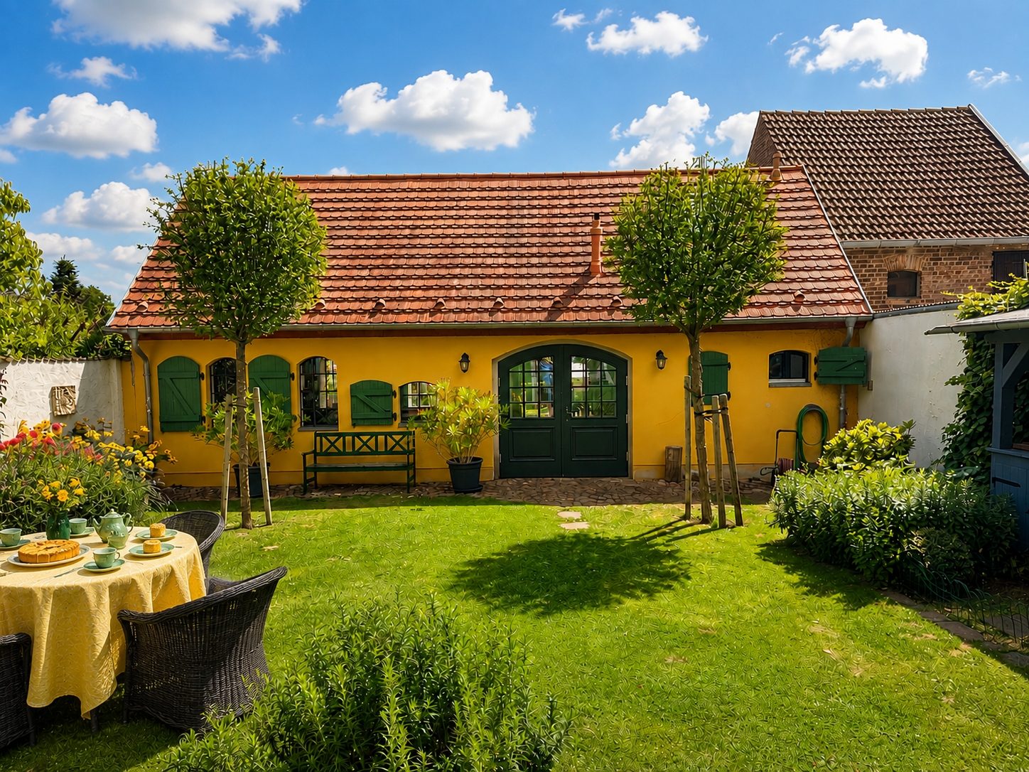 Immobilienangebot - Wustrau - Alle - Verstecktes Kleinod mit Vorderhaus, ausgebauter Remise und großem Garten
