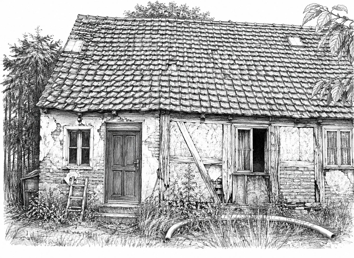Immobilienangebot - Wustrau - Alle - Verstecktes Kleinod mit Vorderhaus, ausgebauter Remise und großem Garten