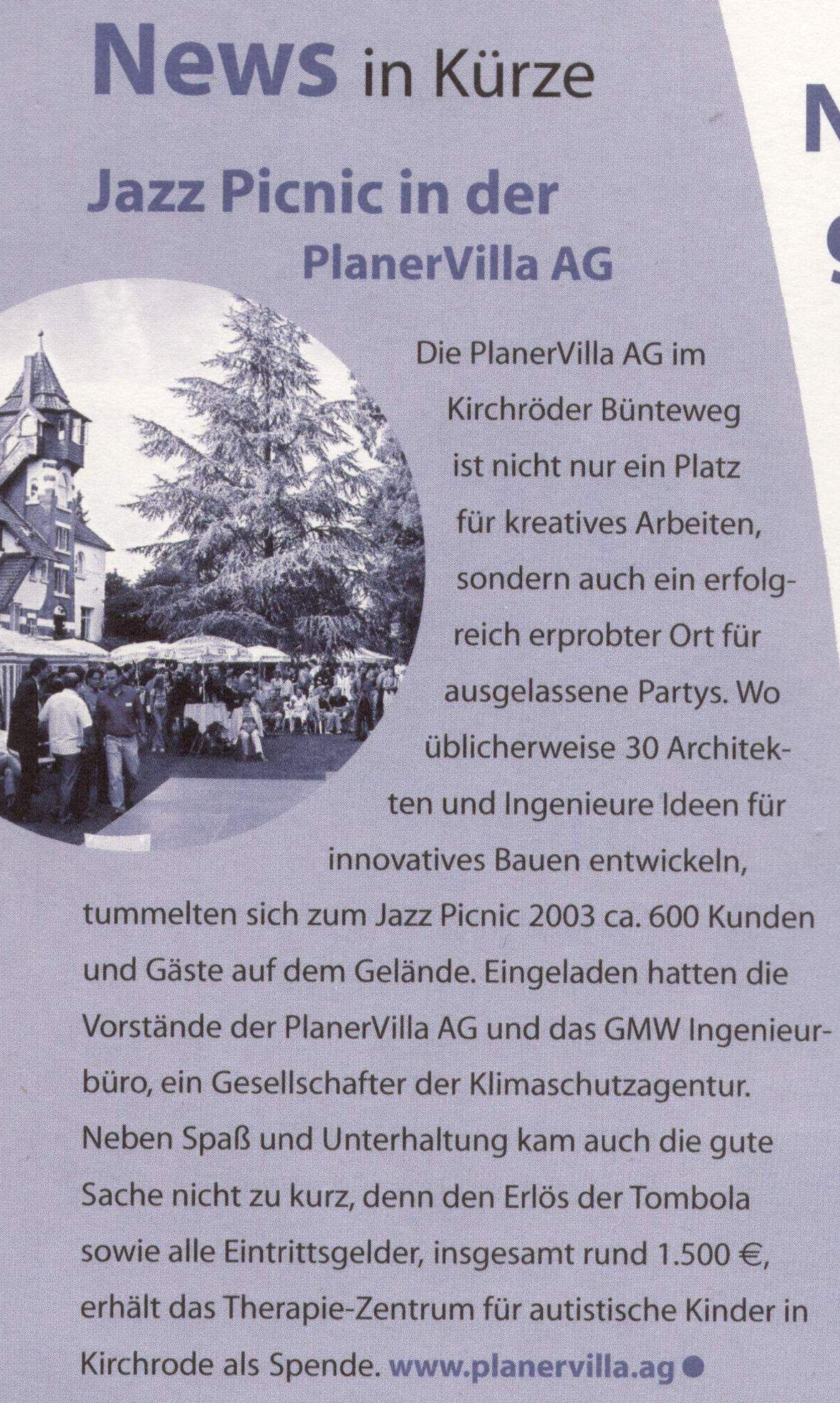 Jazz Picnic in der PlanerVilla AG