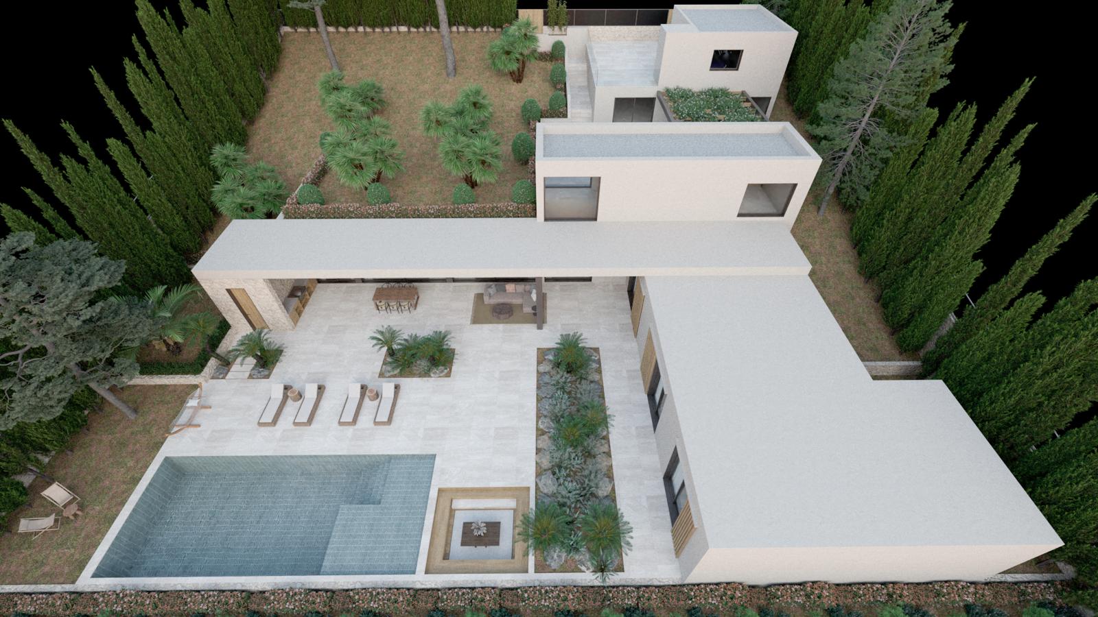 Immobilienangebot - Mallorca (Santa Ponsa) - Grundstücke - Designvilla-Projekt mit Lizenz auf 1.500 m² Grundstück in begehrter Lage von Santa Ponsa