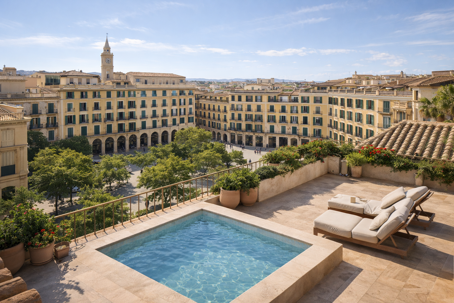 1LangVisualisierung: Rooftop-Terrasse Immobilienangebot - Mallorca (Palma) - Alle - Investmentgelegenheit: Historisches Gebäude mit Entwicklungspotenzial in zentraler Lage von Palma