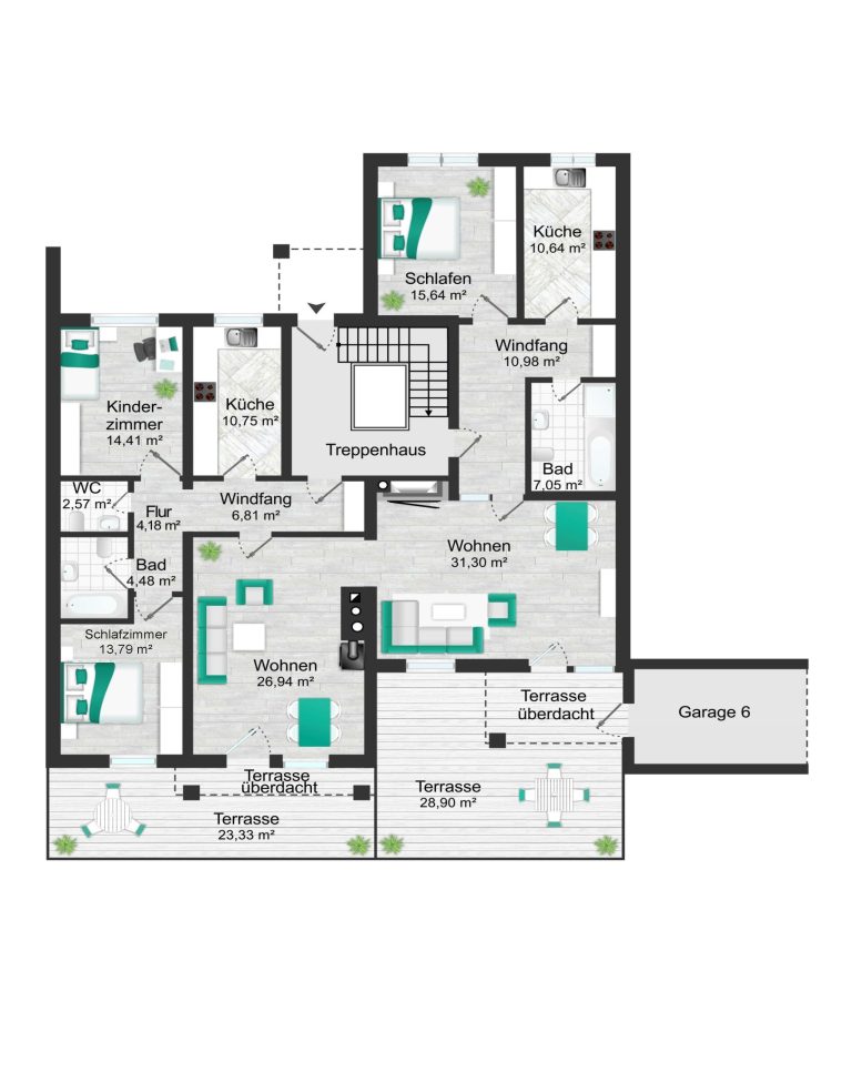 Immobilienangebot - Hannover - Alle - Seltene Gelegenheit in Bothfeld –  großzügige 5-Zimmer-Wohnung mit zwei Terrassen in ruhiger Lage