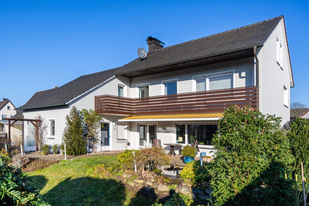 Terrassenansicht Immobilienangebot - Halle - Künsebeck - Alle - Geräumig und charmant!
Einfamilienhaus auf tollem Grundstück