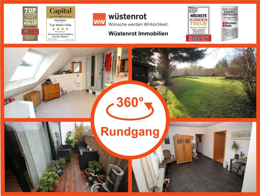 Immobilienangebot - Brühl - Wohnung - Verkauft: Mit 3D Besichtigung:
Feiern Sie im Sommer Ihre Party im eigenen Garten!
TOP Dachgeschosswohnung mit Balkon!