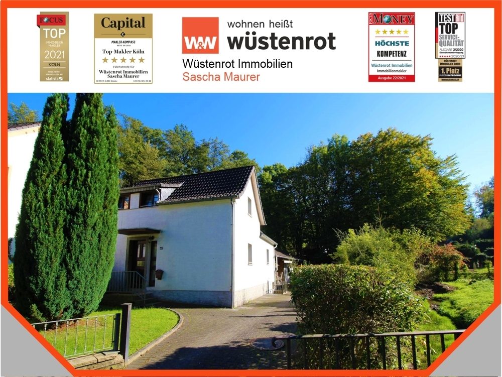 Immobilienangebot - Bergisch Gladbach / Kaltenbroich - Alle - VERKAUFT: Kaltenbroich: Traumhafte Idylle, Mitten in der Stadt!
Einfamilienhaus mit großem Garten und Garage!
