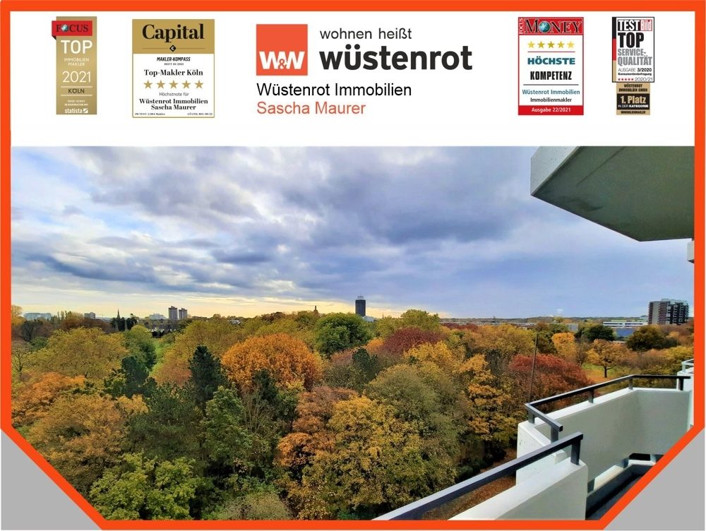 Immobilienangebot - Köln / Zollstock - Alle - VERKAUFT: Traumhafter Blick weit über den Kölner Vorgebirgspark!
Top-Wohnung mit 2 Balkonen und TG-Stellplatz!
