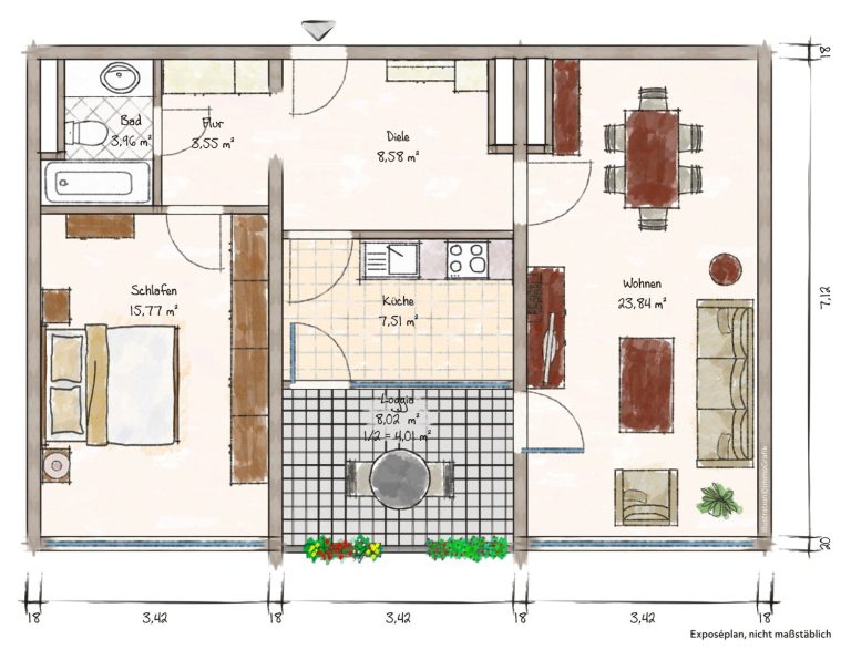 Immobilienangebot - Garmisch-Partenkirchen - Alle - 2 - Zimmer - Wohnung mit Ostbalkon und Tiefgaragenstellplatz