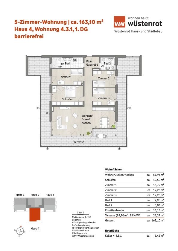 Immobilienangebot - Friedrichshafen - Alle - SEESEITEN -Schöne, moderne 5-Zimmer-NEUBAU-Eigentumswohnung mit Terrasse im Herzen v.Friedrichshafen