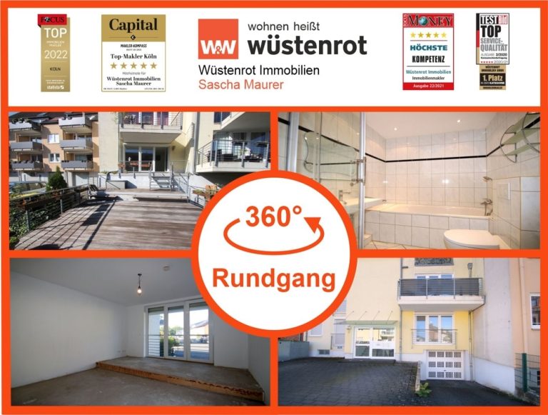 Immobilienangebot - Köln / Eil - Alle - MIT 3D: Bezugsfreie 2-Zimmer-Wohnung mit Balkon und Terrasse!