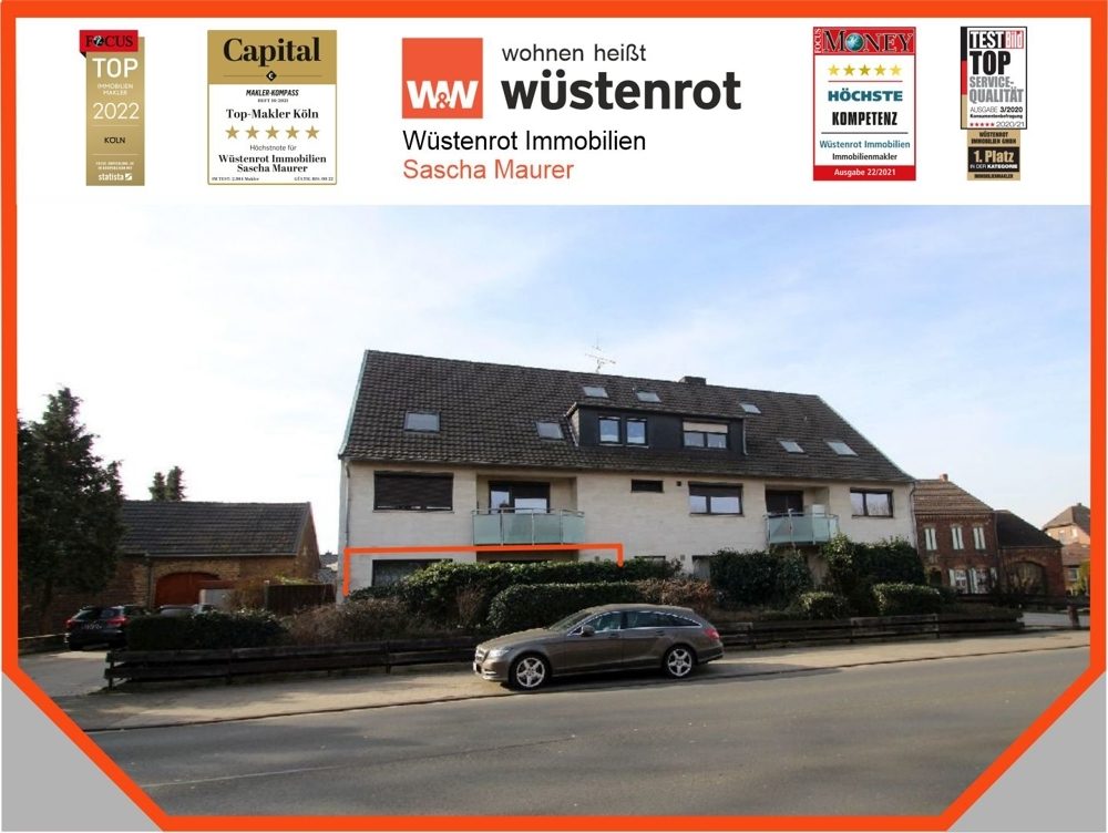 Immobilienangebot - Bergheim - Alle - VERKAUFT: Vermietete Erdgeschosswohnung mit Terrasse und kleinem Vorgarten auf ca. 46m².