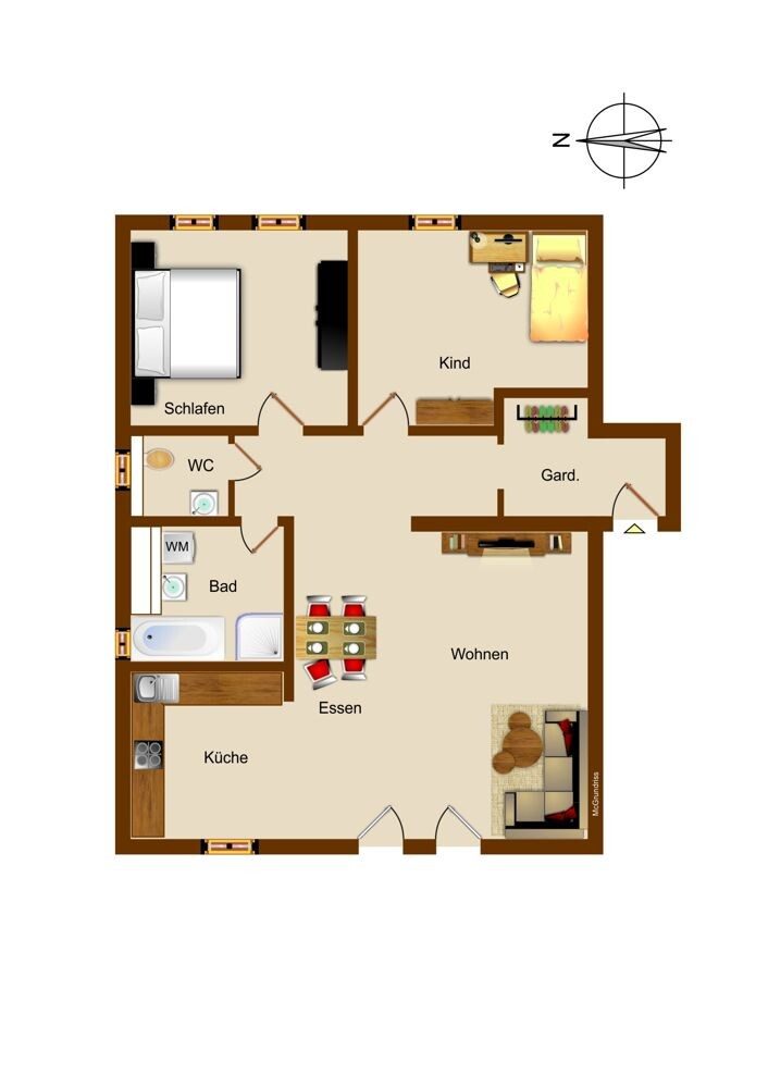 Immobilienangebot - Herrenberg - Alle - Gepflegte und helle 3-Zimmer-Wohnung in ruhiger und zentraler Lage von Herrenberg-Gültstein