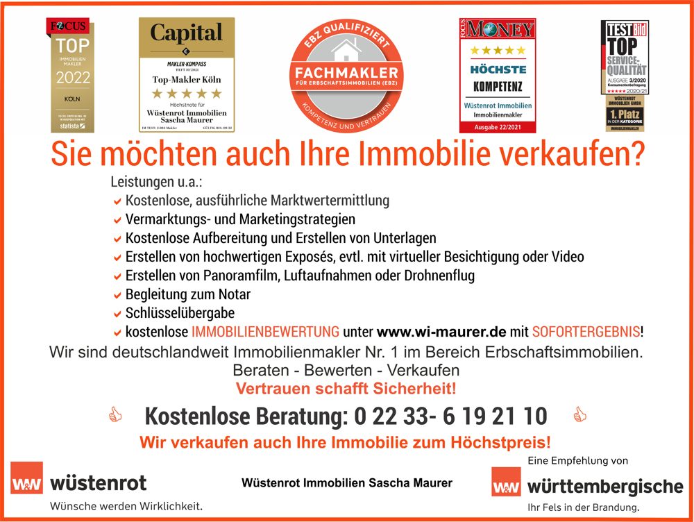 Immobilienangebot - Düren / Gürzenich - Alle - RESERVIERT: Sehr gepflegtes Einfamilienhaus mit Sonnengarten, Garage und Ausbaupotenzial in beliebter Wohnlage.