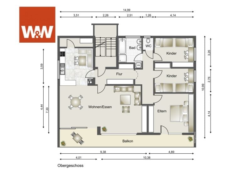 Immobilienangebot - Abtsgmünd - Alle - Sofort bezugsfrei! Umfangreich modernisierte 4,5-Zimmer-Wohnung im OG mit Balkon in Abtsgmünd.