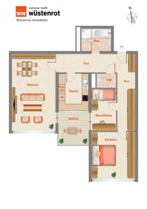 Immobilienangebot - Bietigheim-Bissingen - Alle - 2,5 Zimmerwohnung  mit toller Aussicht - Ideal für den Single oder ein Pärchen