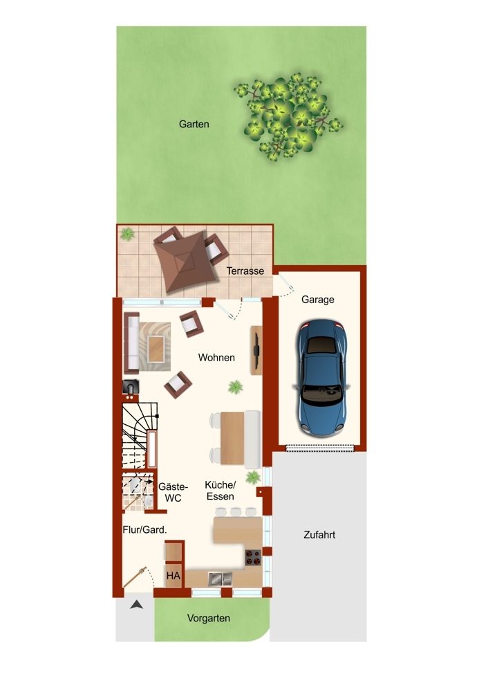 Immobilienangebot - Bedburg - Alle - VERKAUFT: Mit 3D und Video: Familienfreundlich und stilvoll: Ihr neues Traumhaus mit Garten und Dachterrasse!