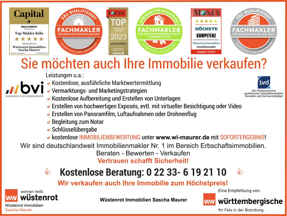Immobilienangebot - Bedburg - Alle - VERKAUFT: Mit 3D und Video: Familienfreundlich und stilvoll: Ihr neues Traumhaus mit Garten und Dachterrasse!