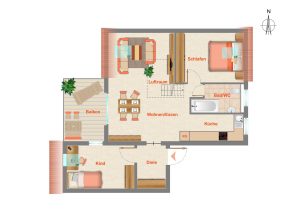Immobilienangebot - Bietigheim-Bissingen - Alle - 4,5-Zimmer-Dachgeschoss-Maisonettewohnung mit Balkon im alten Stadtteil von Bissingen.