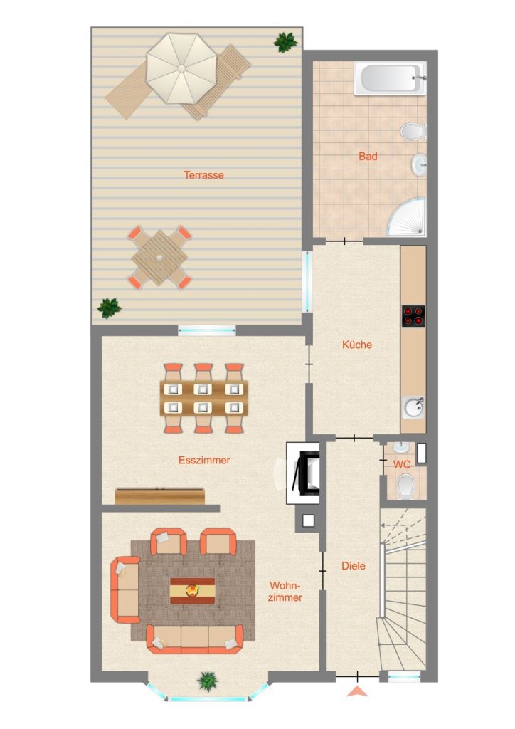 Immobilienangebot - Remscheid - Alle - xxx Kaufpreissenkung xxx
Bökerhöhe,  Doppelhaushälfte mit Anbau,  Doppelgarage und schönem Garten.