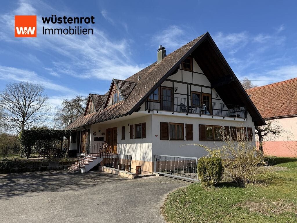 Immobilienangebot - Sulzbach-Laufen - Alle - Einzigartiges Anwesen in herrlicher Natur – Landhaus mit 8 Hektar ideal für Pferdehaltung, Hobby oder zur Erholung!