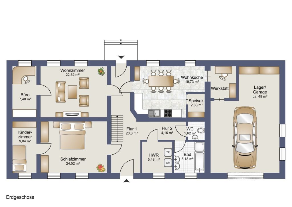 Immobilienangebot - Fichtenhöhe / Niederjesar - Alle - RESERVIERT - Drei-Seiten-Hof in Fichtenhöhe mit Scheune, Nebengelass und großem Grundstück