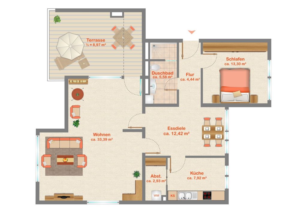 Immobilienangebot - Ottobrunn - Alle - Einziehen und wohlfühlen - Charmante Terrassenwohnung mit Aufzug