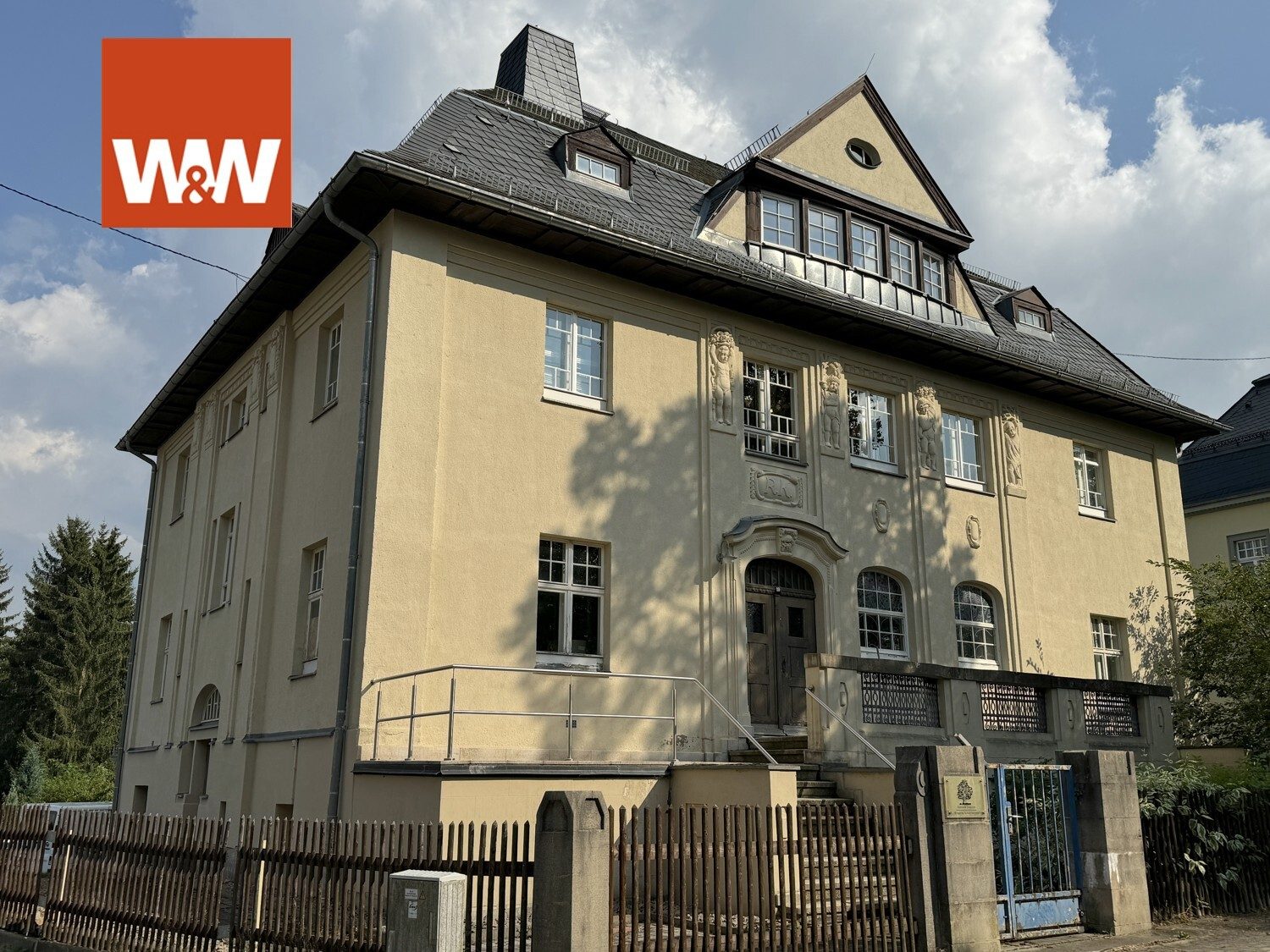 Immobilienangebot - Auerbach/Vogtland - Alle - Bieterverfahren: Traumhafte Gründerzeit-Villa (1910) in ruhiger Lage von Auerbach/Vgtl.