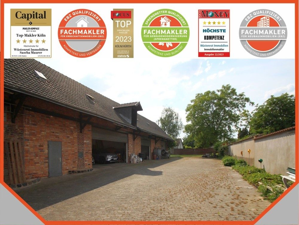 Immobilienangebot - Köln/ Roggendorf - Alle - Hofanlage mit Ein- Zweifamilienhaus und vielen Nebengebäuden zum Ausbau und individueller Nutzung.
