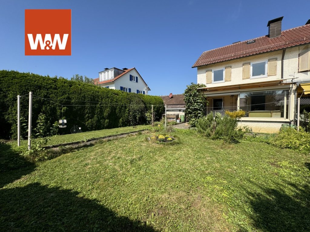 Immobilienangebot - Friedrichshafen - Alle - Sonnige Doppelhaushälfte mit großem Garten, eigener Grund - kein Erbbaurecht!