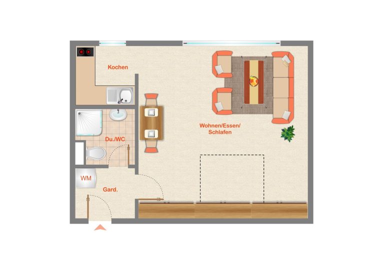 Immobilienangebot - Achern - Alle - GUTE KAPITALANLAGE IN ACHERN: 1-Zimmer-Wohnung mit Stellplatz und Kellerraum