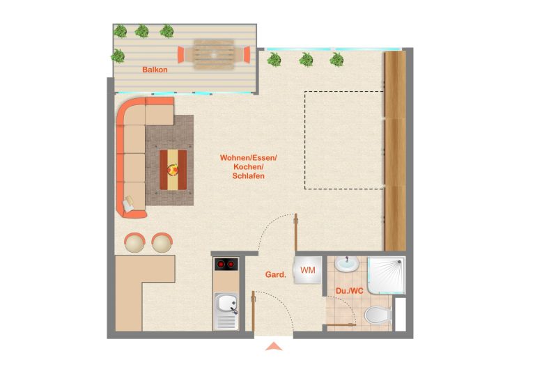 Immobilienangebot - Achern - Alle - GUTE KAPITALANLAGE IN ACHERN: 1-Zimmer-Wohnung mit Stellplatz und Kellerraum