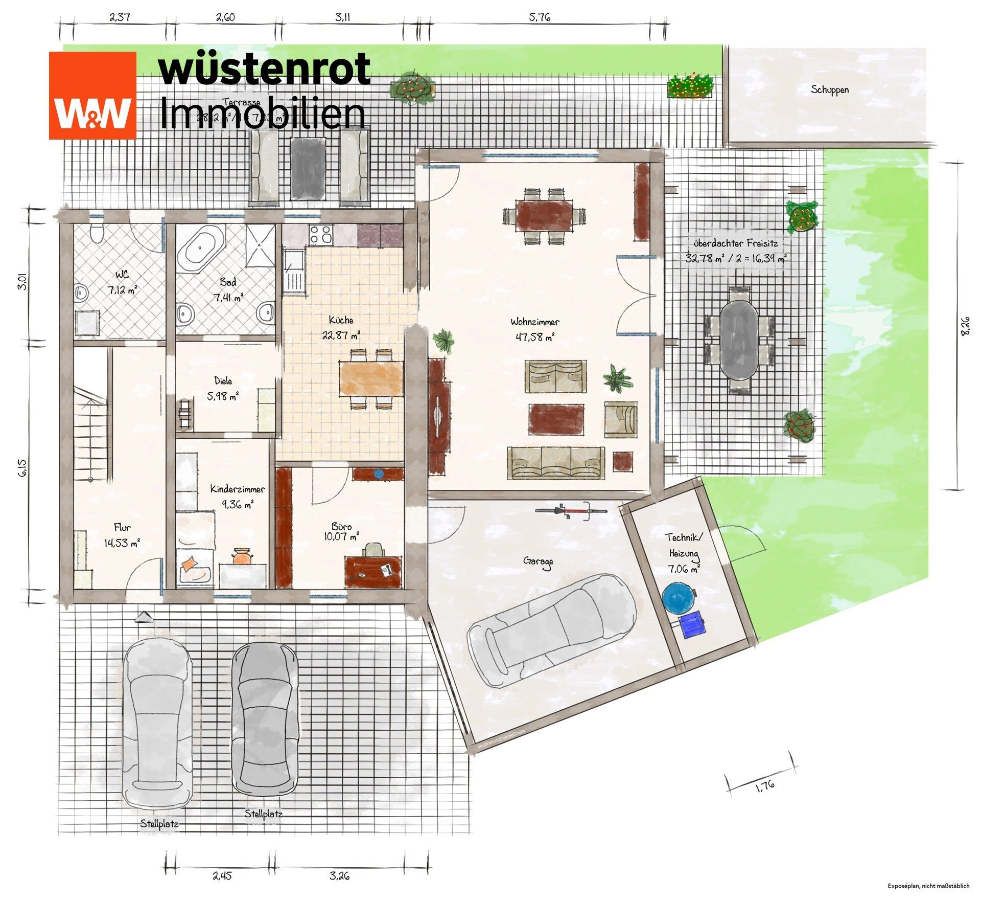 Immobilienangebot - Markt Rettenbach / Eutenhausen - Alle - Großzügige, behindertengerechte Doppelhaushälfte mit Garten und Garage