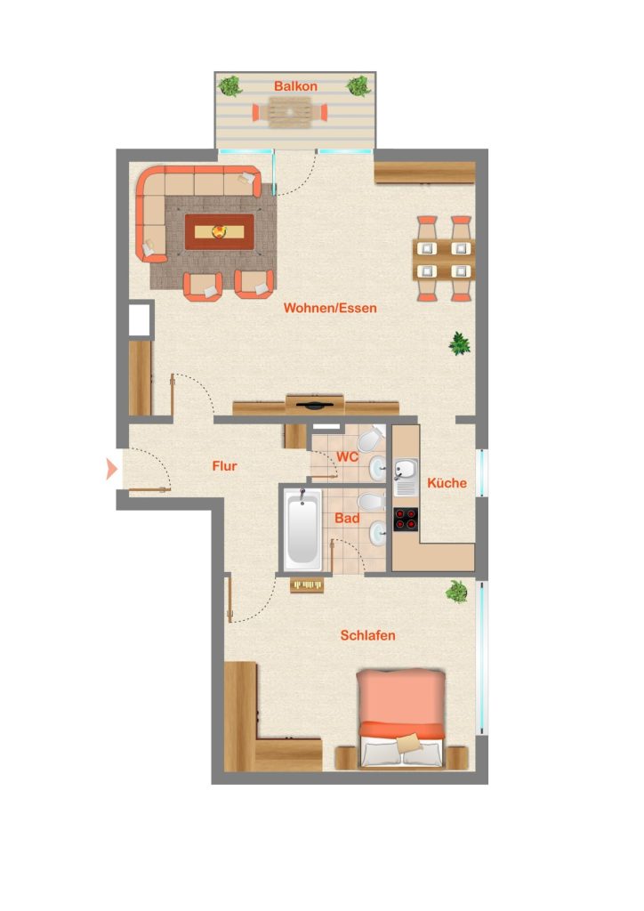 Immobilienangebot - Achern - Alle - TOP KAPITALANLAGE: Gut geschnittene 2-Zimmerwohnung in Achern mit Stellplatz und Kellerraum