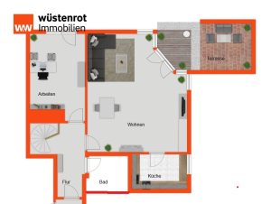 Immobilienangebot - Deggendorf - Alle - Deggendorf: Zentrumsnahe 3-Zi.- ETW auf zwei Etagen m. gr. Terrasse - in ruhiger Wohnlage!