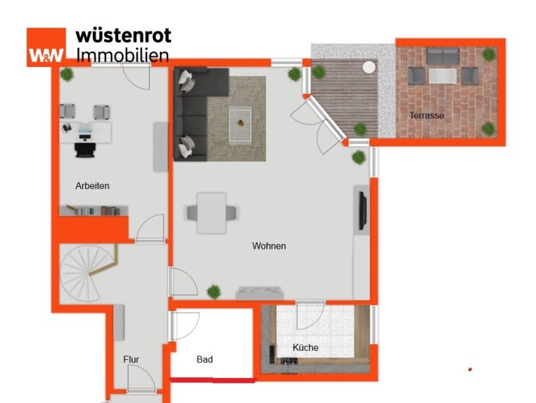 Immobilienangebot - Deggendorf - Alle - Deggendorf: Zentrumsnahe 3-Zi.- ETW auf zwei Etagen m. gr. Terrasse - in ruhiger Wohnlage!