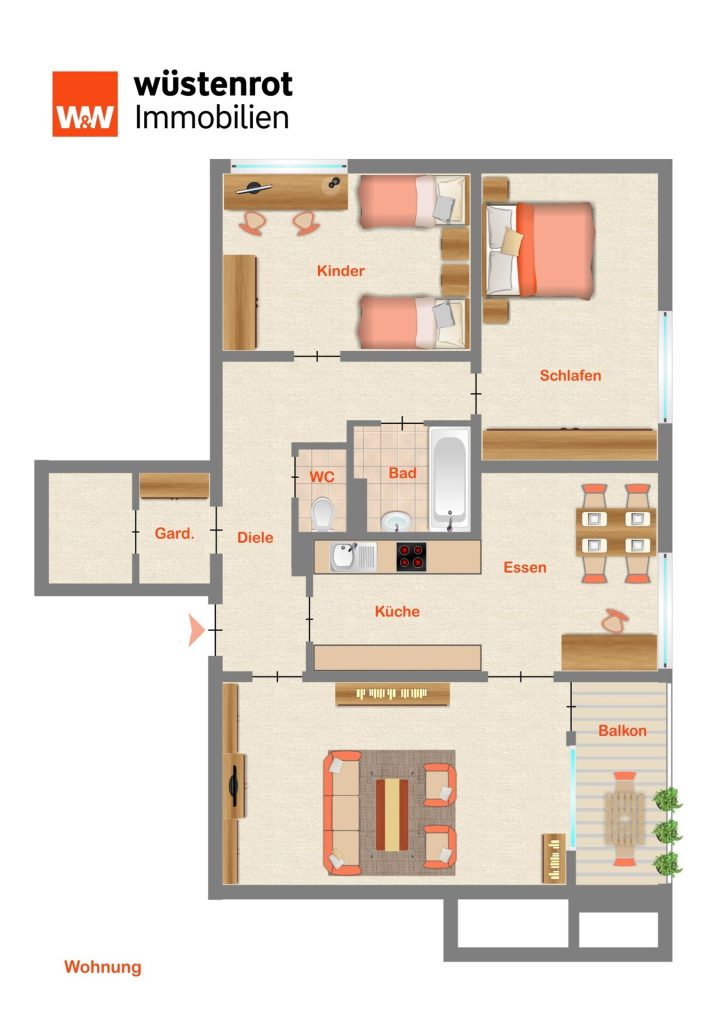 Immobilienangebot - Leonberg - Alle - Helle & großzügige 3,5-Zi.-Wohnung mit Balkon und EBK – ideal für Familien und Paare!