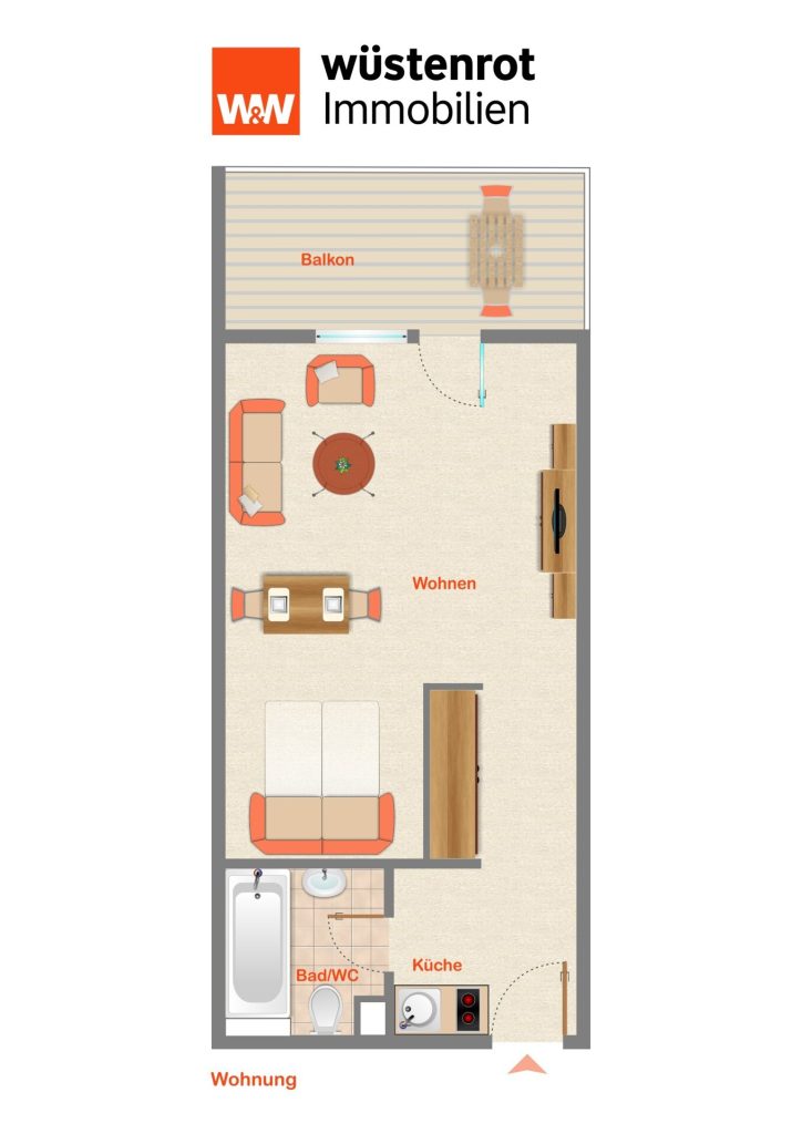 Immobilienangebot - Heimsheim - Alle - Ideale Kapitalanlage oder Eigenheim: 1-Zi.-Wohnung in Heimsheim mit Balkon & inkl. Stellplatz!