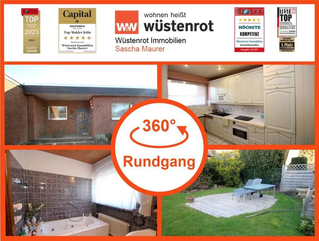 Immobilienangebot - Bergheim - Alle - Mit 3D: Bungalow mit Garten in Südausrichtung - Bergheim-Kenten!