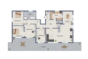 Immobilienangebot - München - Alle - Großzügige Dachterassenwohnung mit 5 Zimmern in TOP Lage! 2 TG-Stellplätze und Aufzug vorhanden.