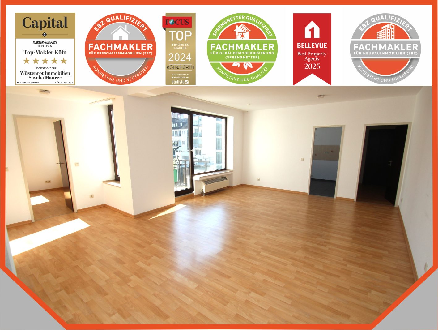Immobilienangebot - Mönchengladbach - Alle - VERKAUFT: Perfekte Raumaufteilung für Singles und Paare – 2 ZKB Balkon in zentraler Lage von Mönchengladbach-Rheydt
