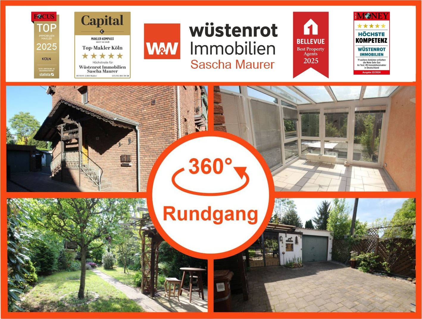 Immobilienangebot - Hürth - Alle - VERKAUFT: Vielseitiges Wohnjuwel: Ein-/ Zweifamilienhaus mit 2 Garagen, Wintergarten & großem Gartenparadies!