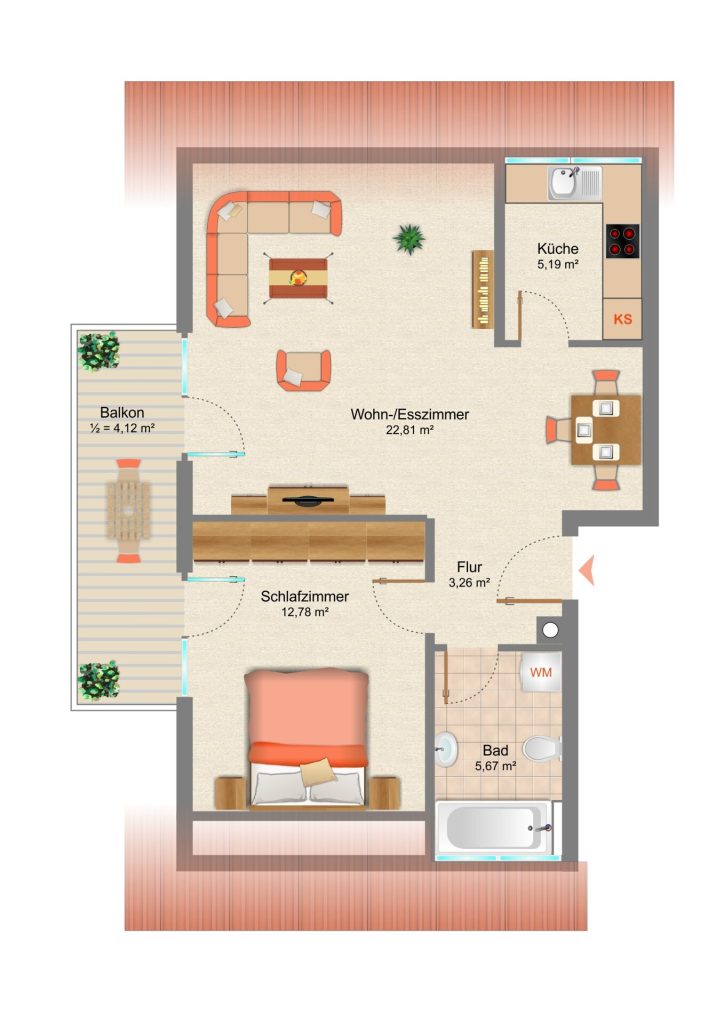 Immobilienangebot - Bad Dürrheim - Alle - Sorry...leider reserviert. Hier fühlen Sie sich wohl. Helle 2 Zimmer auf 52 m². Plus Tiefgarage.