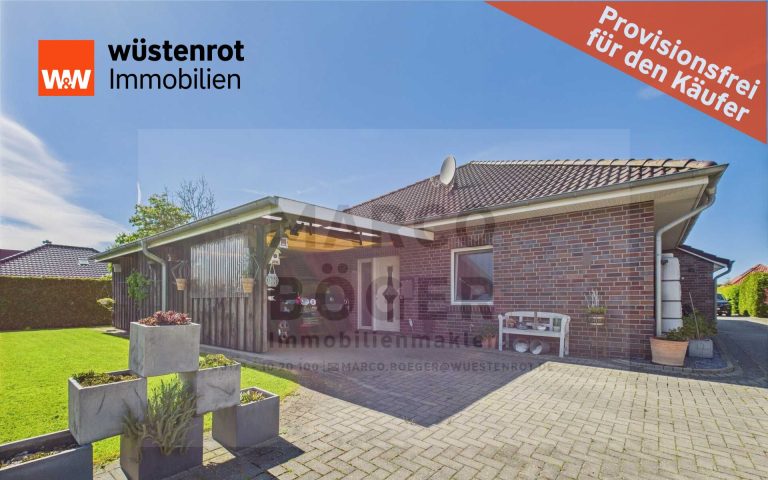 Immobilienangebot - Südbrookmerland / Victorbur - Alle - Provisionsfrei – Ebenerdig wohnen im gepflegten Bungalow in Victorbur. 4 ZKB + Terrasse und Carport.