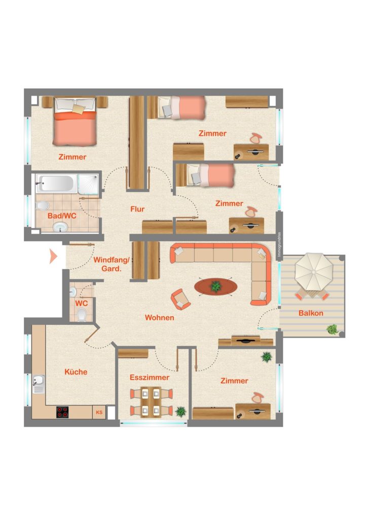 Immobilienangebot - Gemmrigheim - Alle - Seltene Gelegenheit:  6-Zimmer-Wohnung  mit Garten in Gemmrigheim