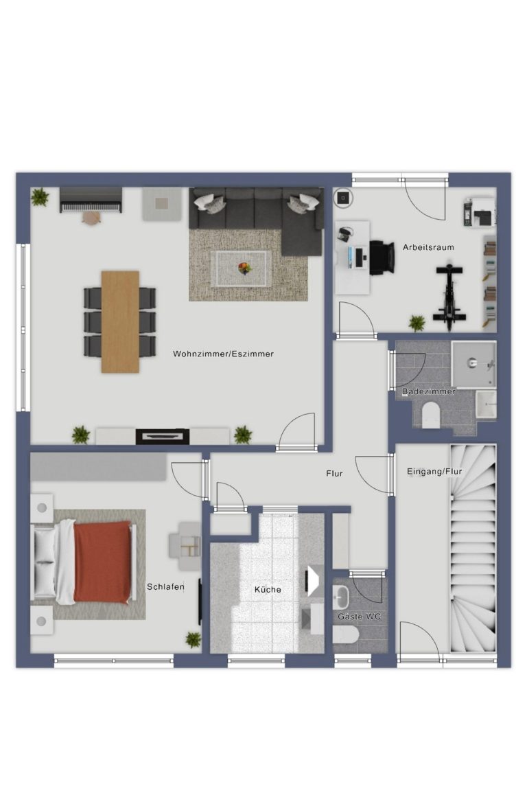 Immobilienangebot - Brühl - Alle - Reserviert: Mit 3D: Mehrfamilienhaus | 4 Einheiten (2 Wg. frei) + 4 Garagen | – Potenzial bis ca. 40.000 € p.a.