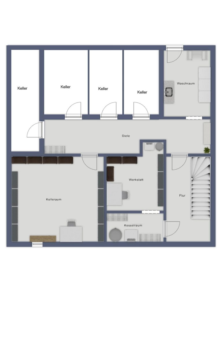 Immobilienangebot - Brühl - Alle - Reserviert: Mit 3D: Mehrfamilienhaus | 4 Einheiten (2 Wg. frei) + 4 Garagen | – Potenzial bis ca. 40.000 € p.a.