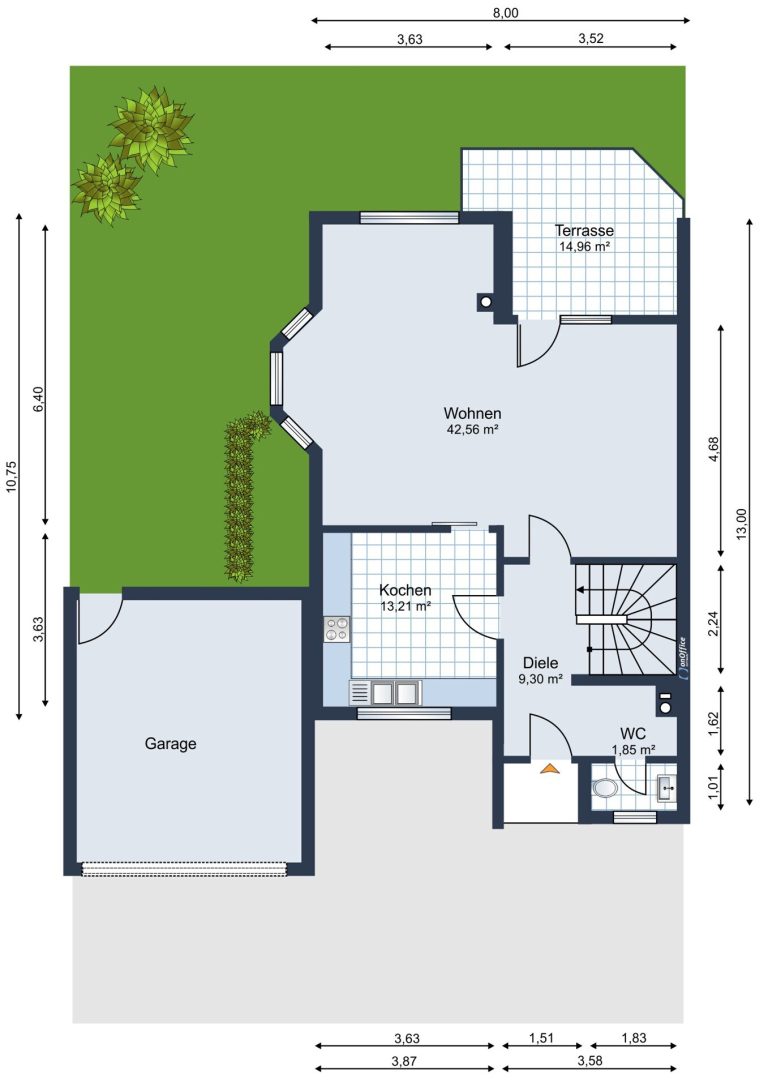 Immobilienangebot - Weinheim - Alle - Naturnah und zentral, Doppelhaushälfte mit kleiner Einliegerwohnung in beliebter Lage von Weinheim