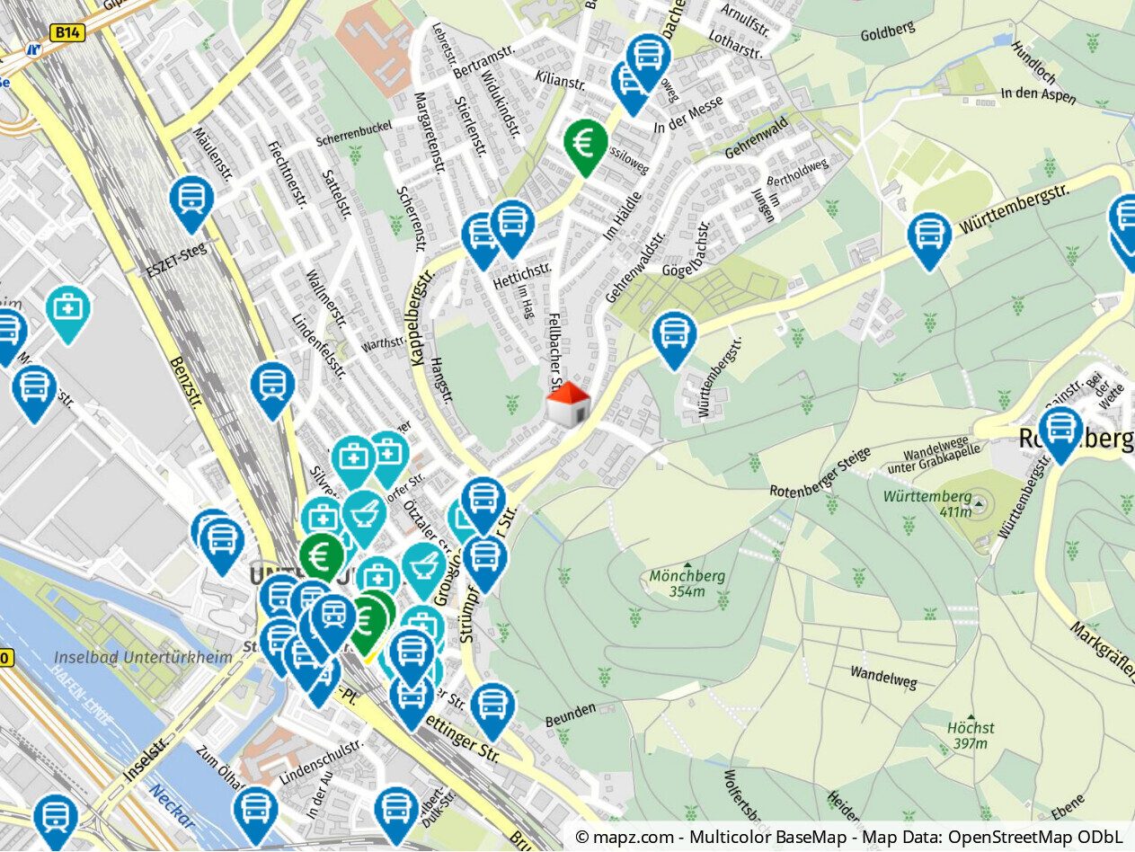 Immobilienangebot - Stuttgart - Alle - Schöne 2-Zimmerwohnung mit Balkon und TG-Stellplatz in attraktiver Lage von S-Untertürkheim