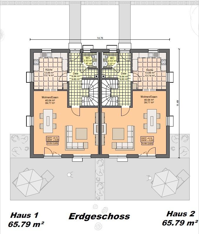 Immobilienangebot - Schwabach - Alle - Nur noch 1 Haus frei! Neubau-Doppelhaushälfte mit großem Grundstück in herrlich naturnaher Wohnlage