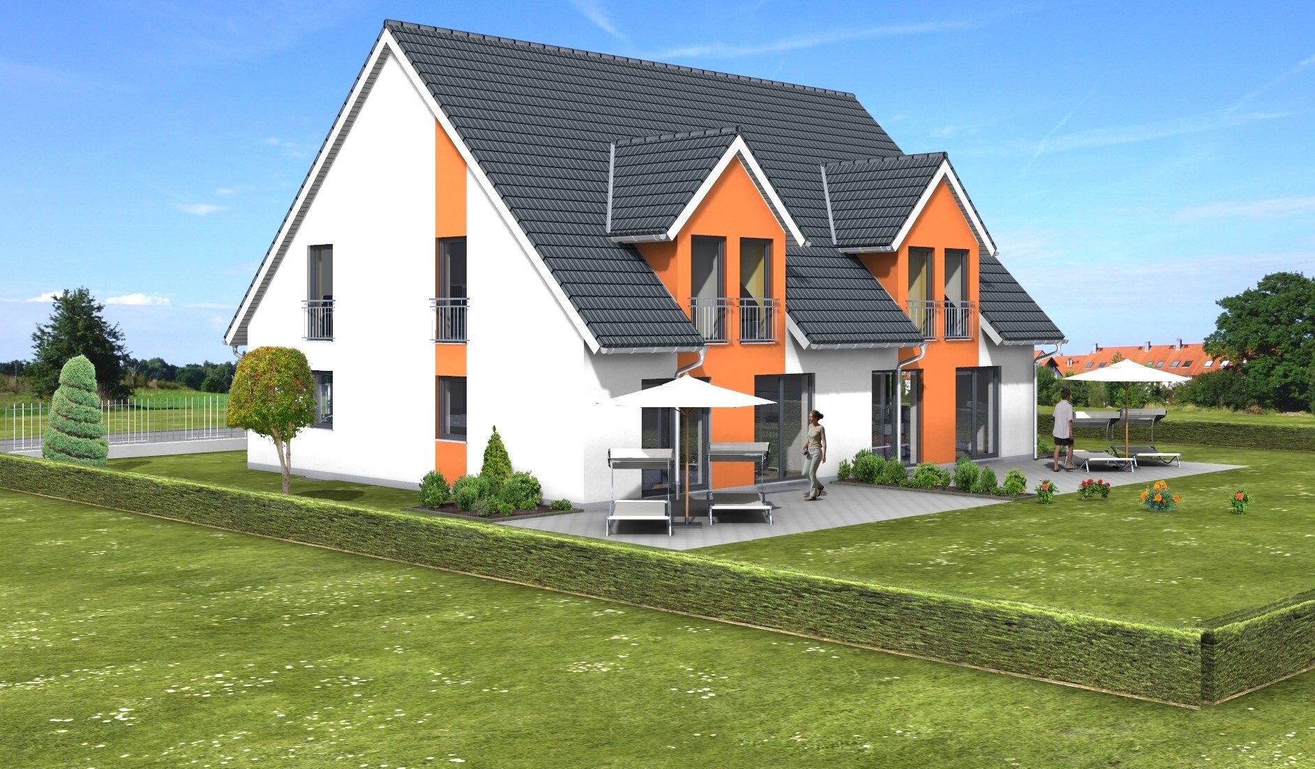 Immobilienangebot - Schwabach - Alle - Nur noch 1 Haus frei! Neubau-Doppelhaushälfte mit großem Grundstück in herrlich naturnaher Wohnlage